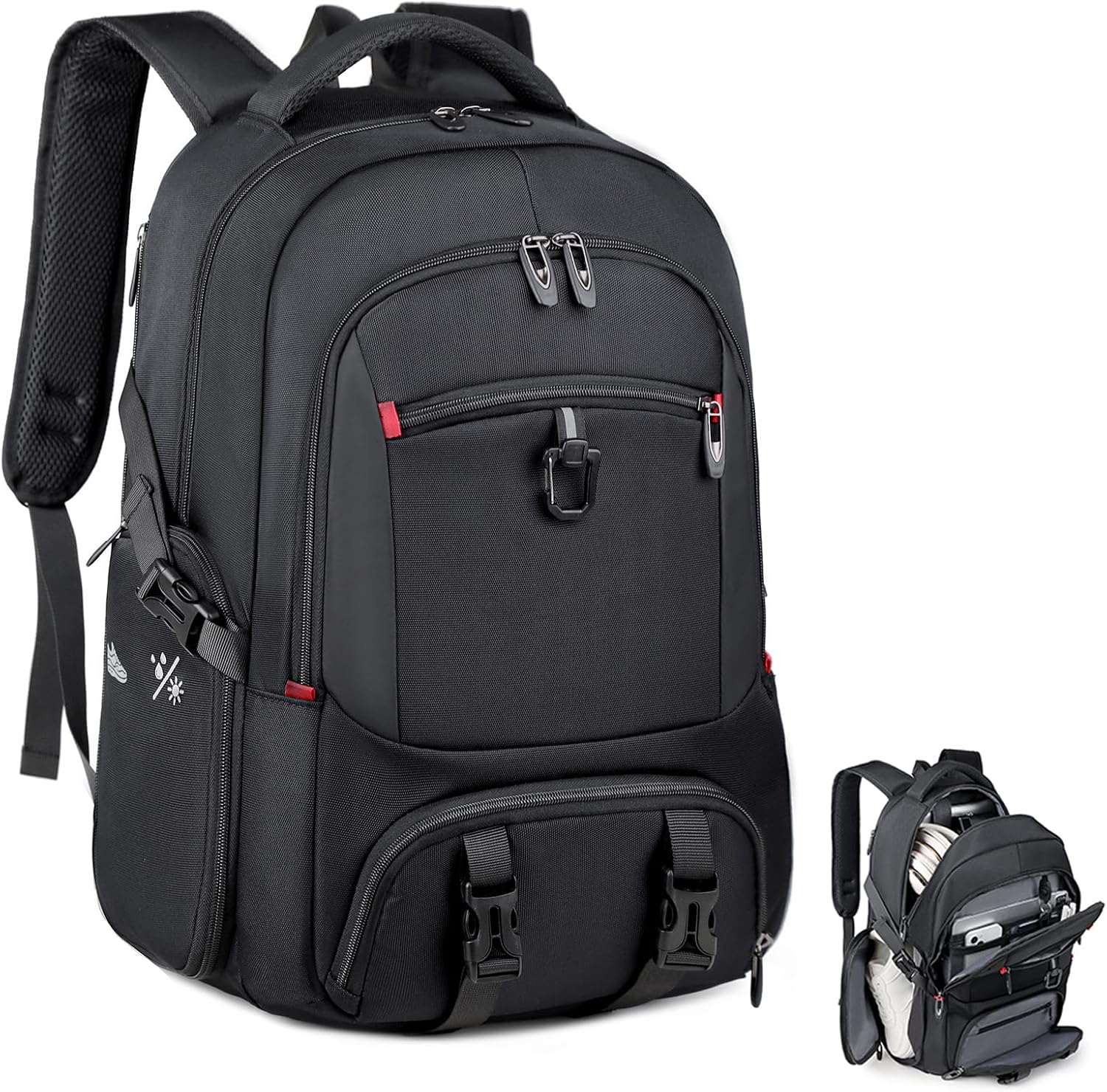 Expandable Gym Backpack for Men and Women with Shoe Compartment