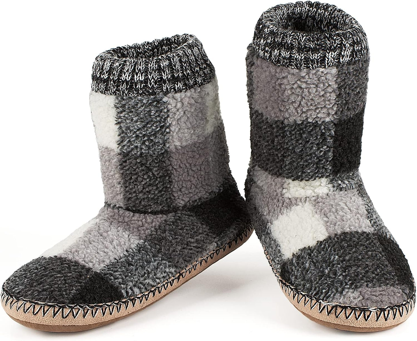 Men's Warm Up House Boots with Thick Fuzzy Sherpa Fleece