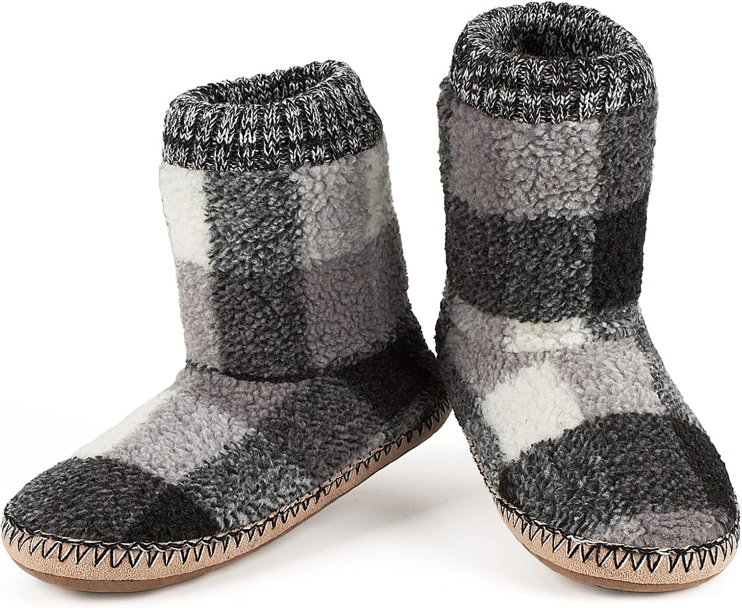 Men's Warm Up House Boots with Thick Fuzzy Sherpa Fleece