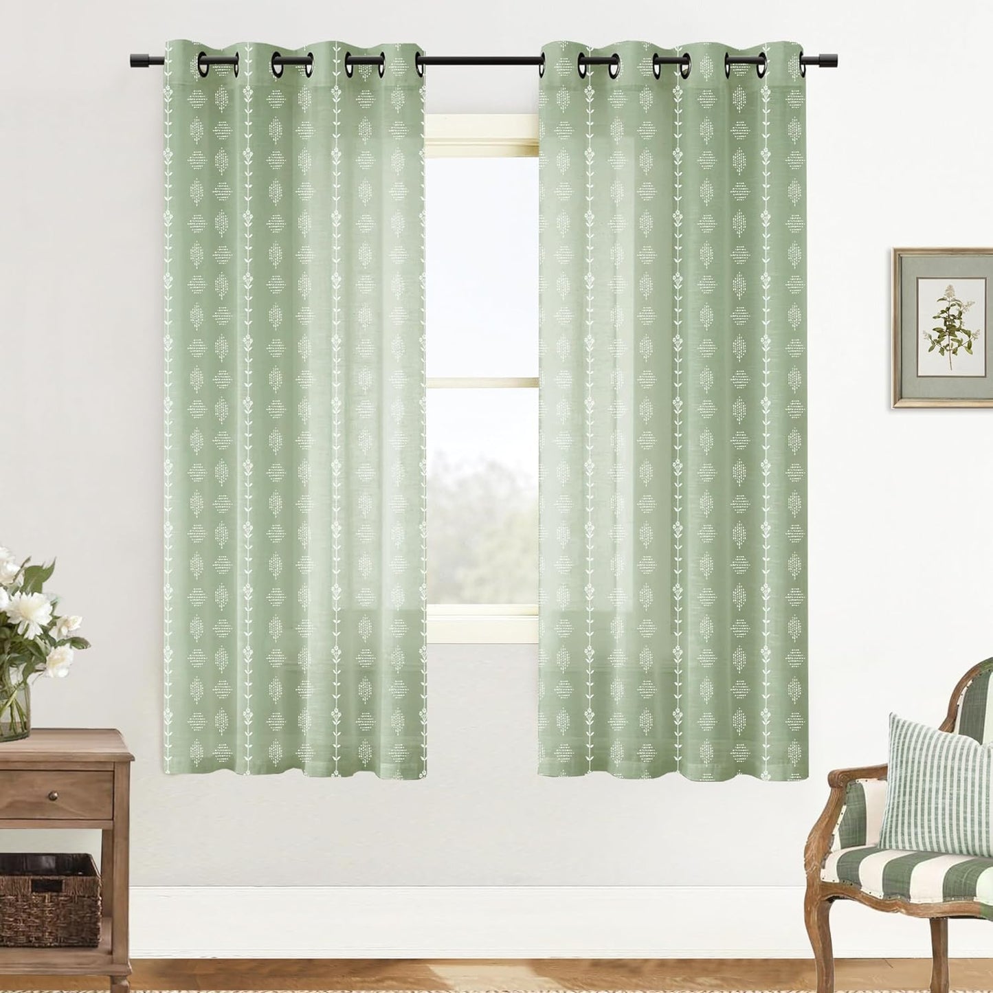 Cute Sheer Curtains 72 Inches Long for Living Room and Bedroom