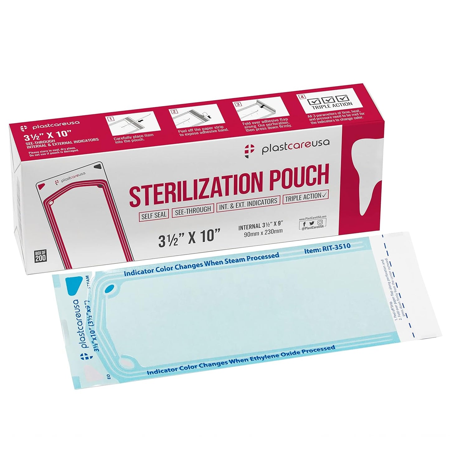 Self Sealing Sterilization Pouches for Dental Tools - 1000 Count