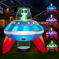Joiedomi 5 FT Halloween Inflatable UFO and Alien Decor - Colorful LEDs
