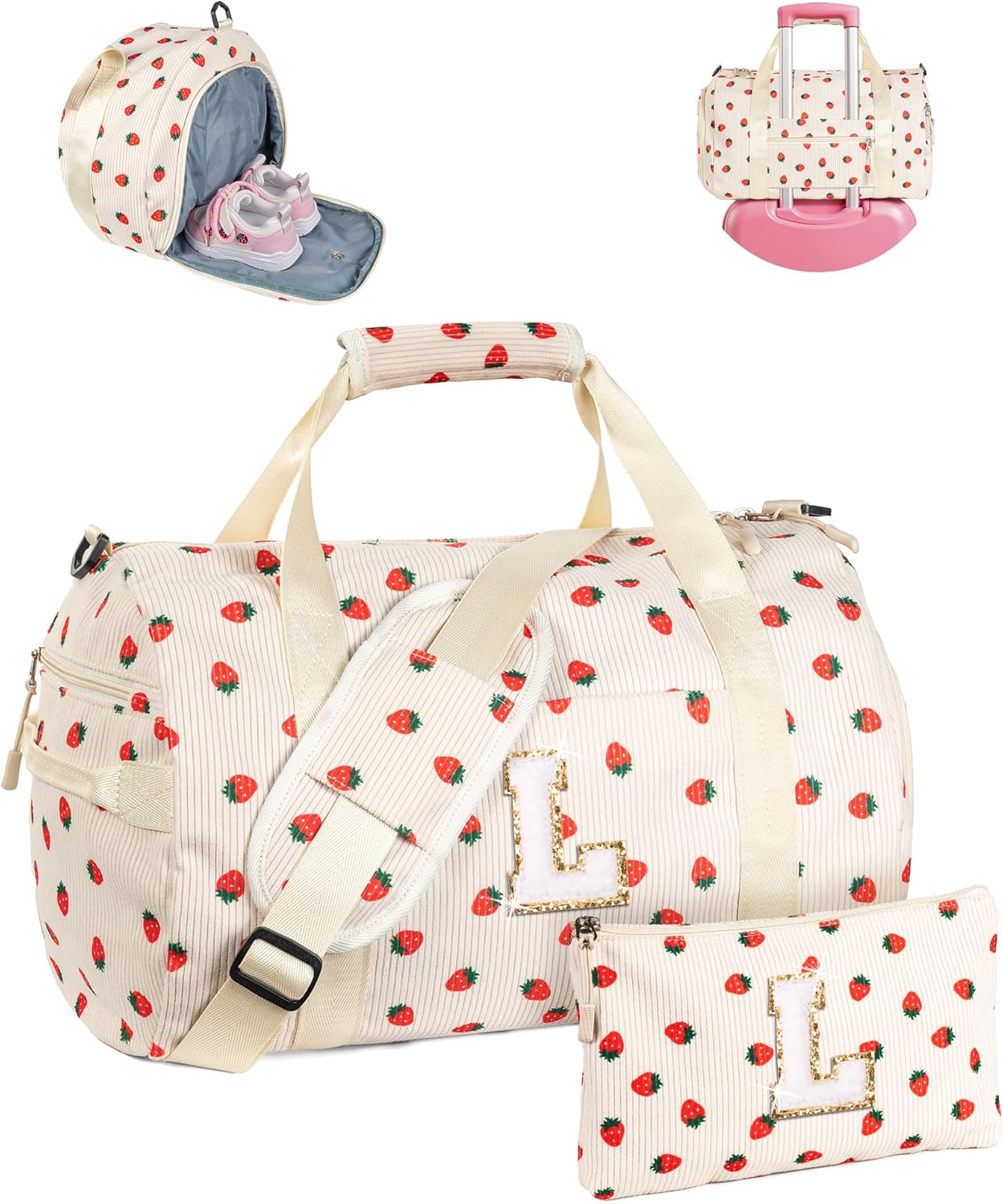 Personalized Tween Girl Gifts Trendy Gym Bag with Makeup Bag