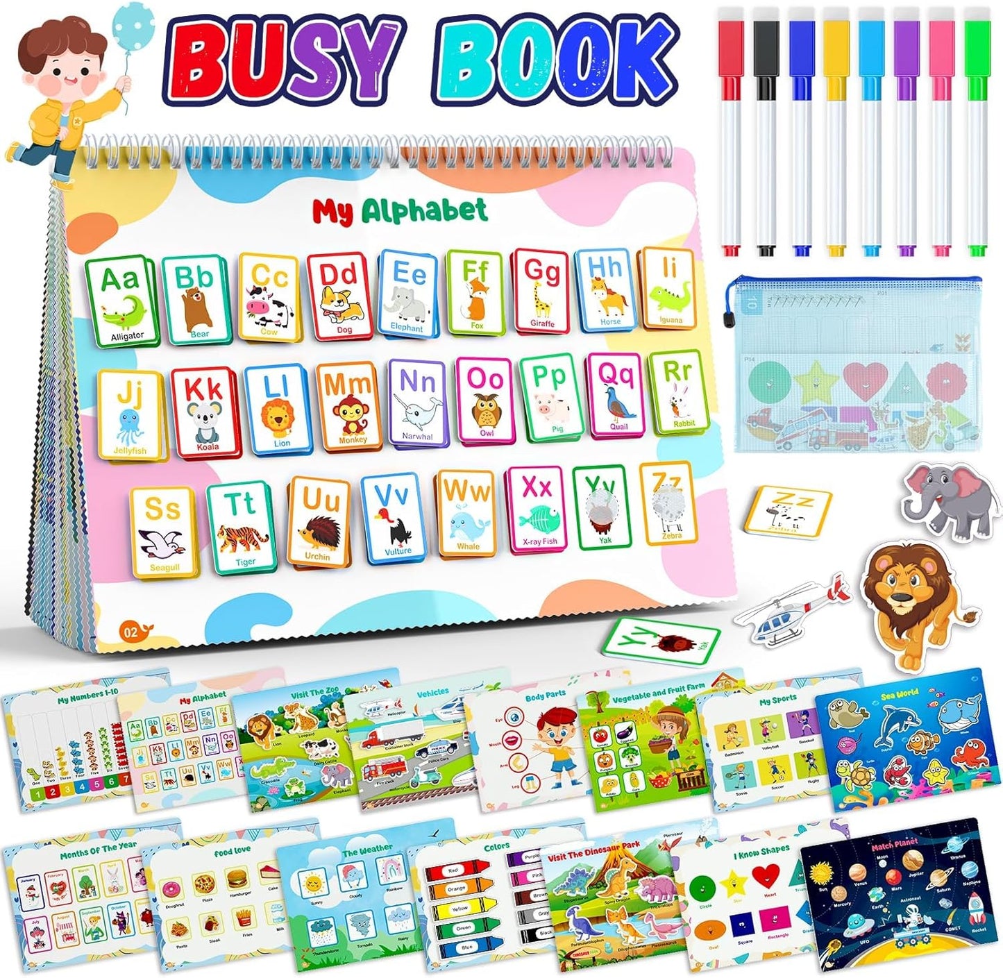 Montessori Busy Book: 30 Themes Toddler Learning
