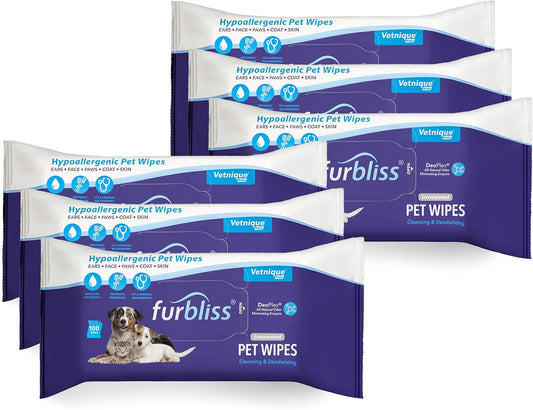 Furbliss Hygienic Pet Wipes for Dogs & Cats - 600ct Cleansing