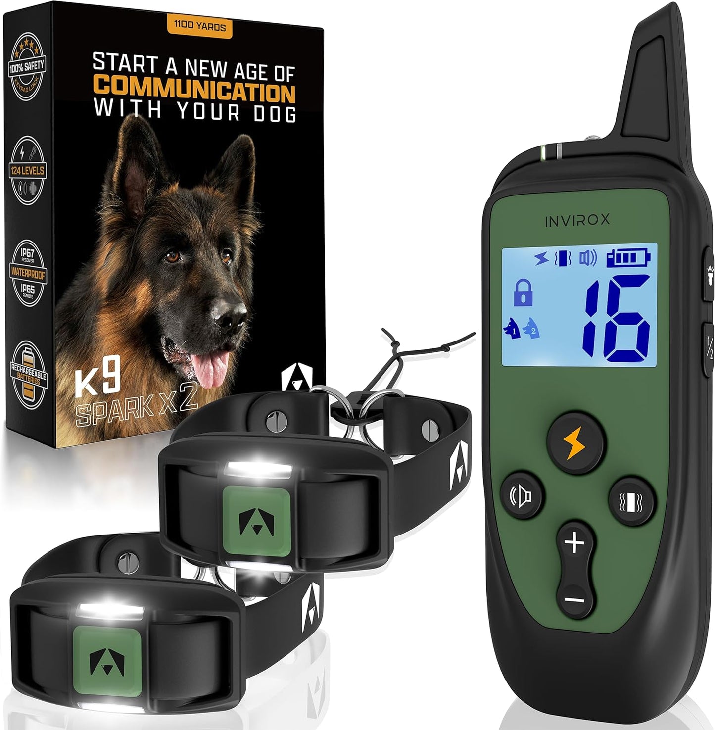 INVIROX Training Collar for Large Dogs with Remote Control