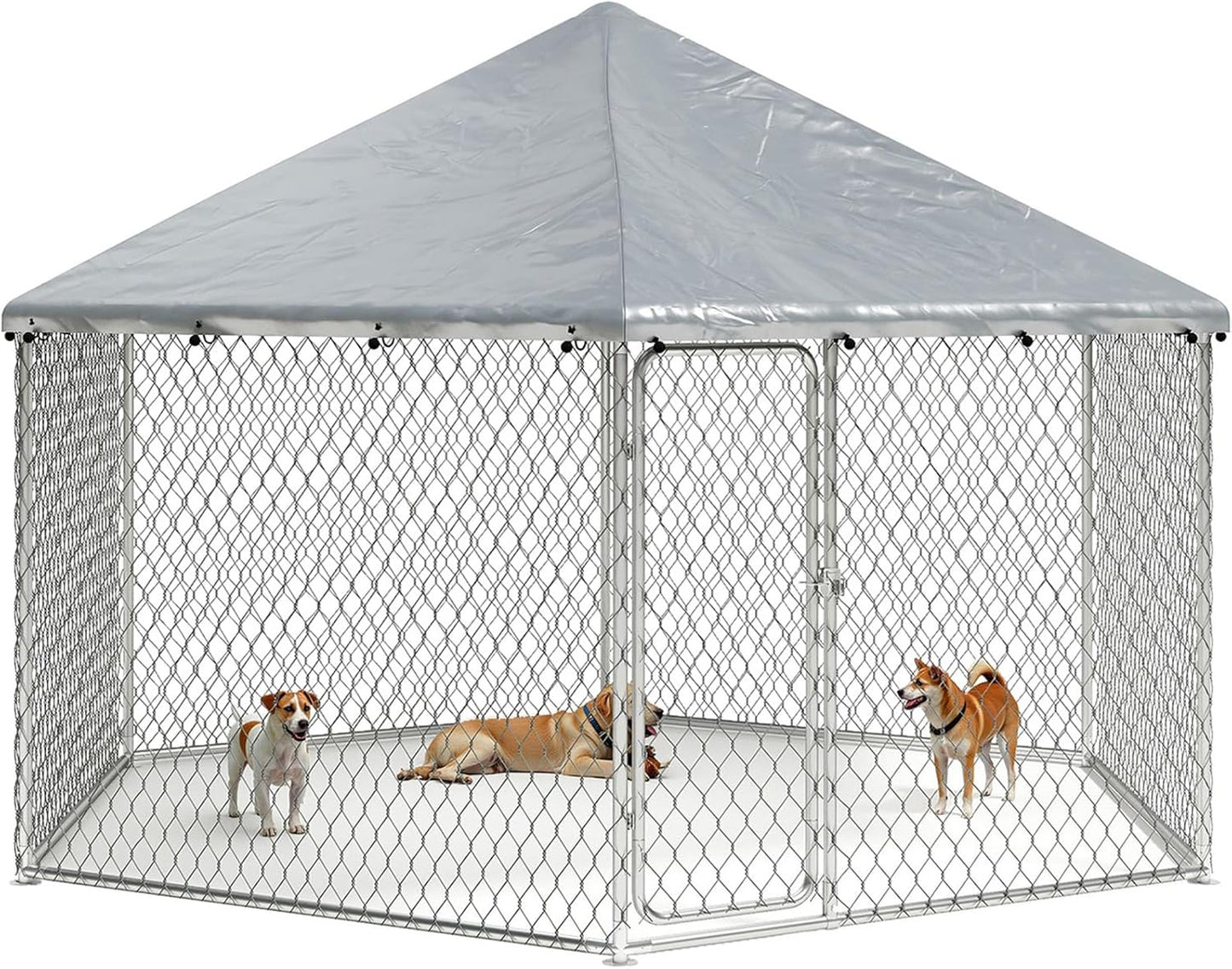 Heavy Duty Outdoor Dog Kennel with Waterproof Cover and Lock