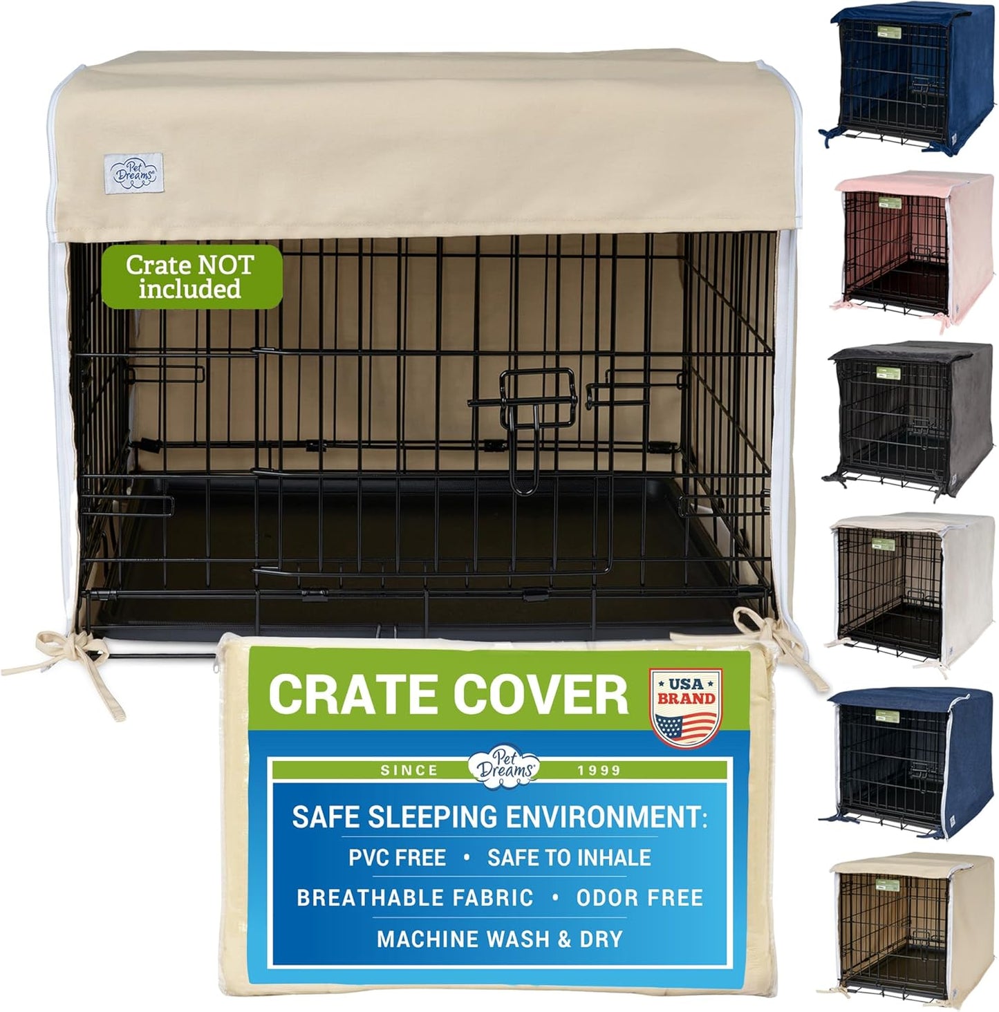Pet Dreams Dog Crate Cover - Breathable Fabric for Crates