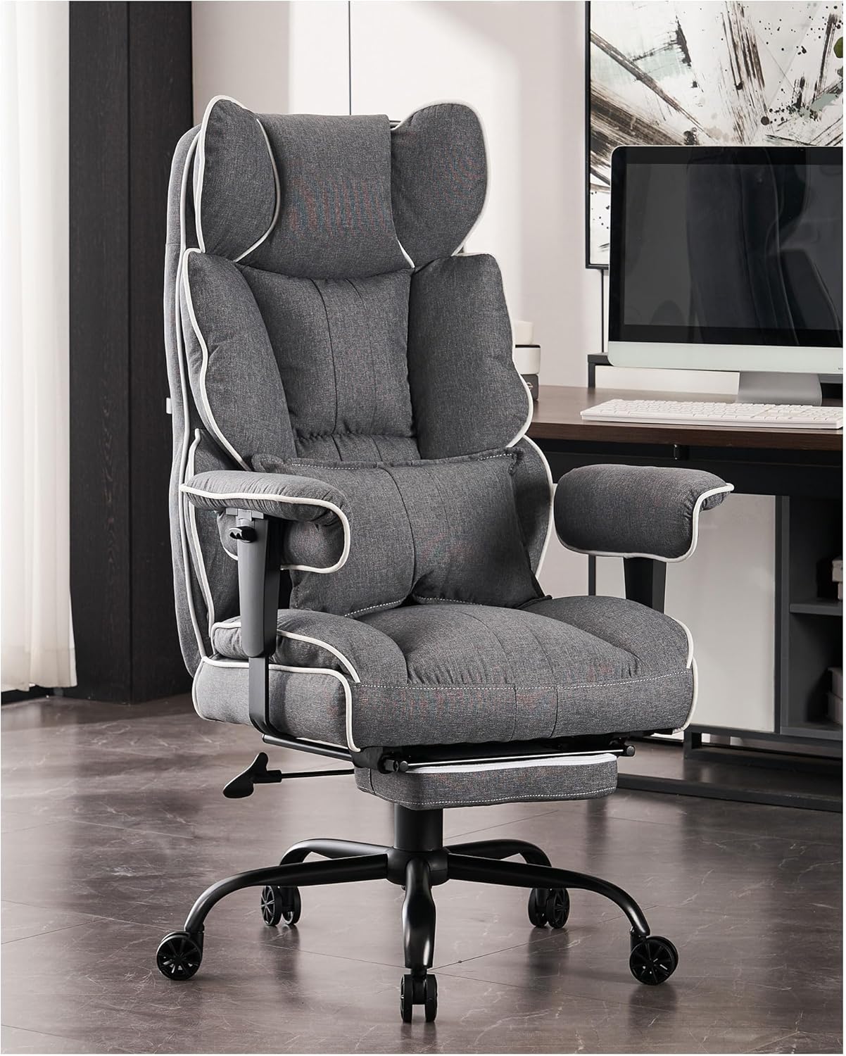 400 lb Capacity High Back Office Chair - Back Pain Relief