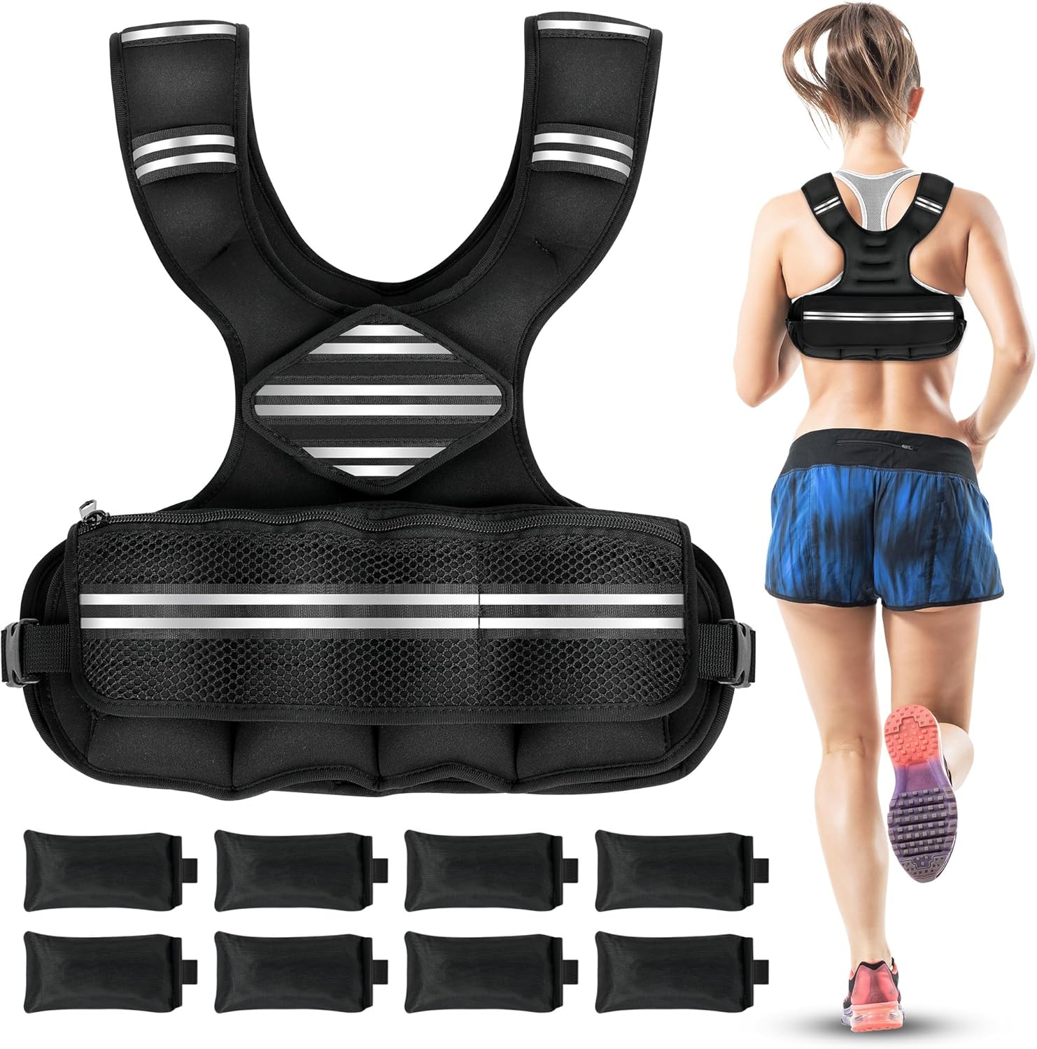 Adjustable Weighted Vest for Men and Women, 6-18 LBS Fitness