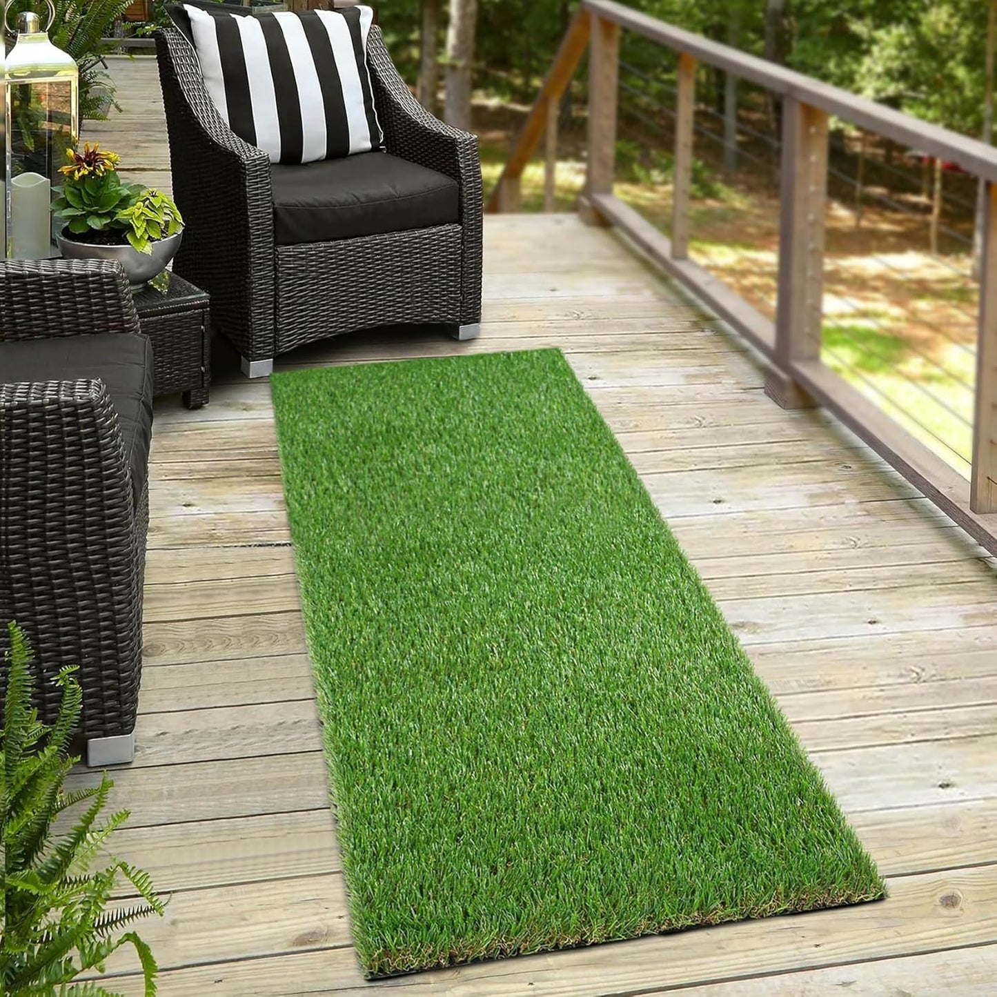 XLX TURF Artificial Grass Runner Rug for Indoor and Outdoor Use