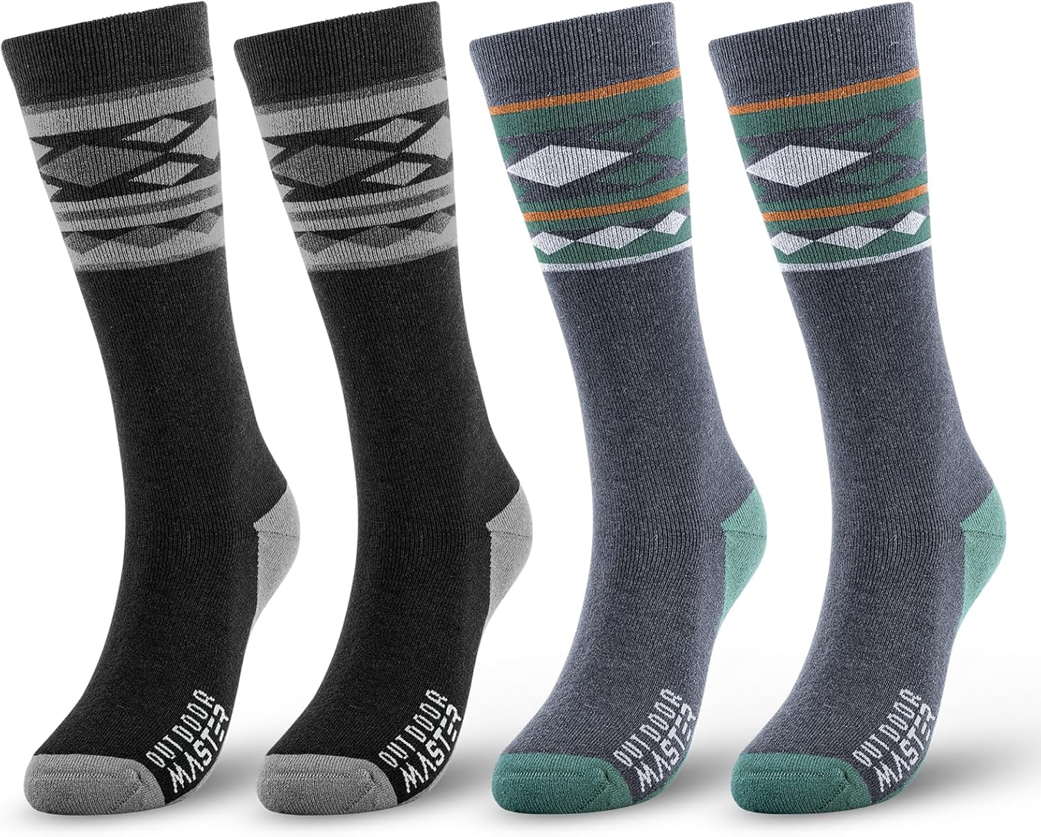 OutdoorMaster Merino Wool Ski Socks for Ultimate Cold Weather Comfort