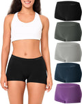 BAMBOO COOL Women's Boyshort Panties Seamless Mid Waist - Soft Fabric