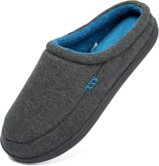 NewDenBer Men's Cozy Memory Foam Slippers for Indoor Outdoor Use