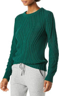 Women's 100% Cotton Crewneck Cable Knit Sweater for Cozy Comfort