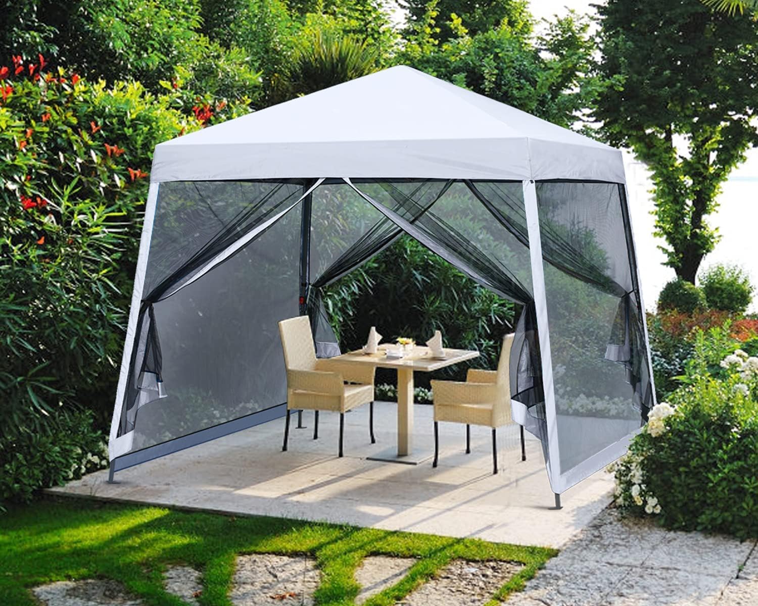 10x10 White Gazebo with Mosquito Net by MASTERCANOPY