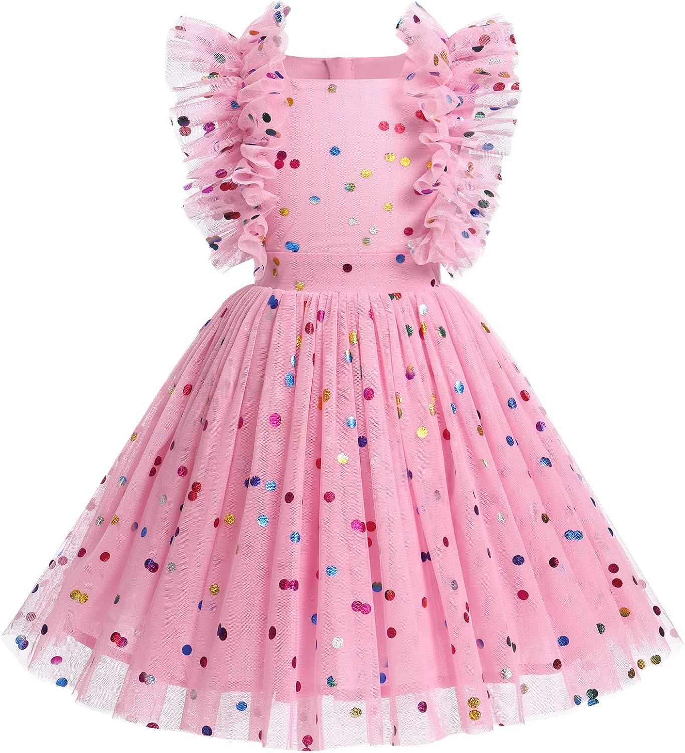 Kids Girls Confetti Birthday Princess Dress for Cake Smash Fun
