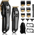 Professional Hair Clippers Set for Men - Cordless T-Blade Trimmer