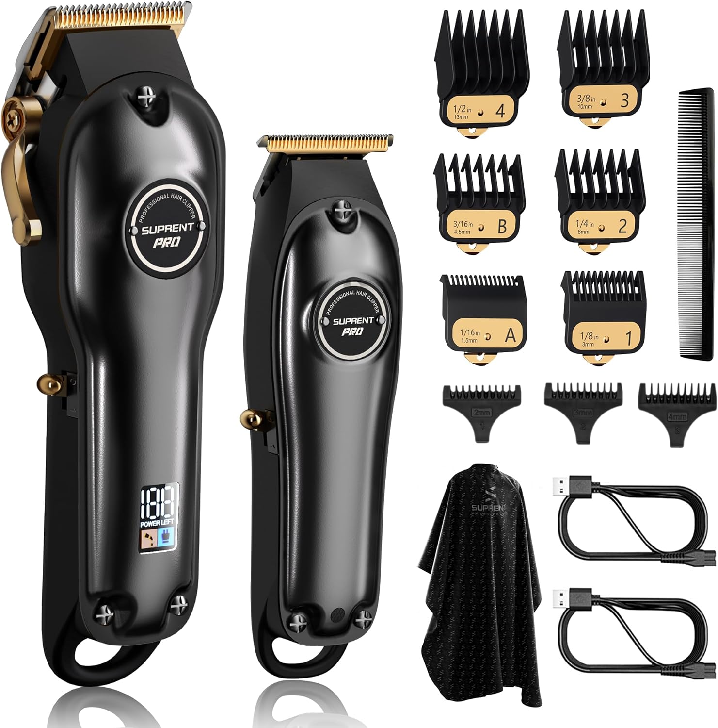 Professional Hair Clippers Set for Men with T-Blade Trimmer