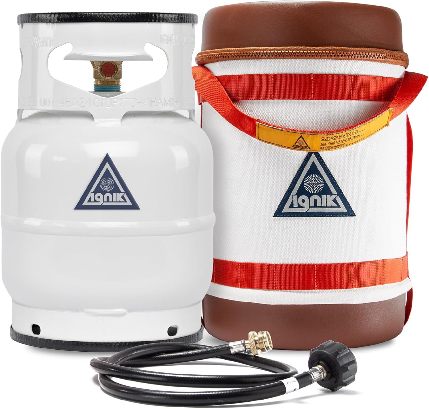 Refillable Gas Growler Deluxe 5-Pound Propane Tank for Camping