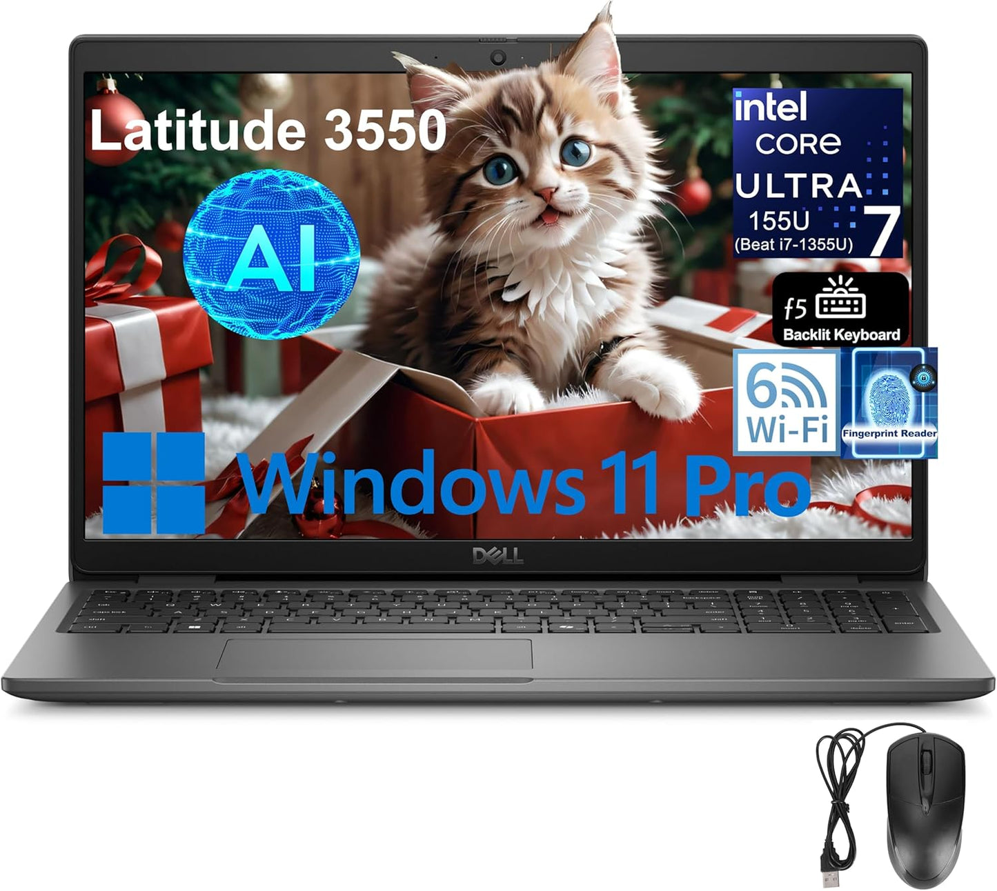 Dell Latitude 3550 15.6 FHD Laptop with Intel Core Ultra 7