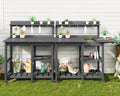 Gray HDPE Potting Bench 2-Piece Set - Rot-Resistant Outdoor Table