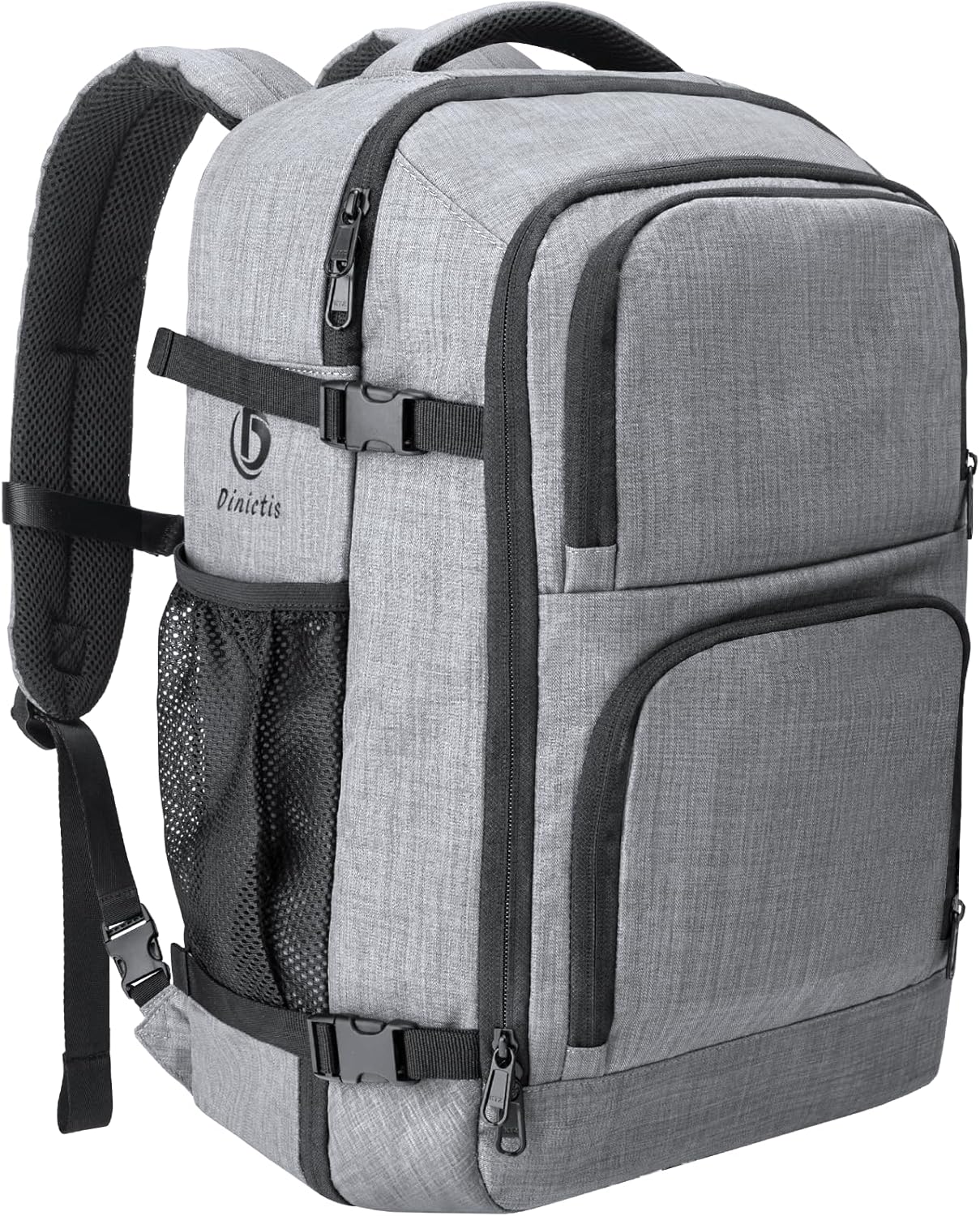 Dinictis Travel Backpack Carry On for 17 Inch Laptops Grey