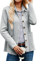 Women Casual Cardigan Knit Button Down Jacket - Soft V-Neck Knit