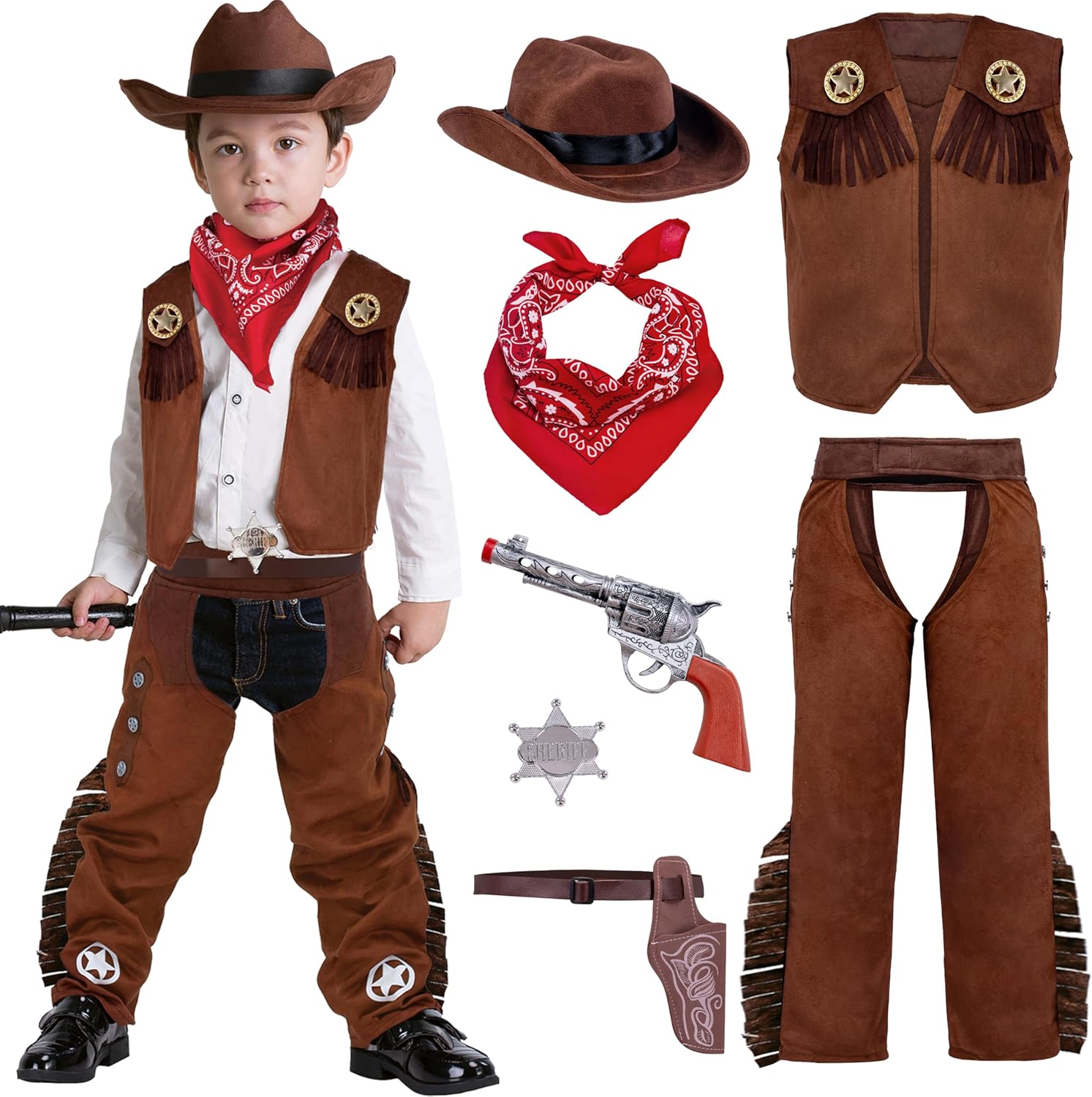 Spooktacular Creations Cowboy Hat Costume Set for Kids Halloween