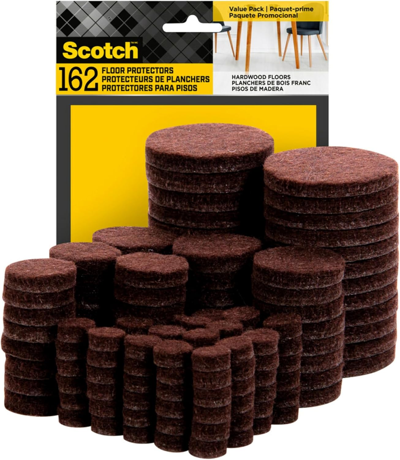 Scotch Felt Pads 162 PCS: Protect Hardwood Floors!