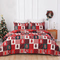 Vaulia Christmas Duvet Cover King with Holiday Plaid Design