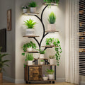 65 in Indoor Plant Stand with Grow Lights - Tiered Metal Shelf