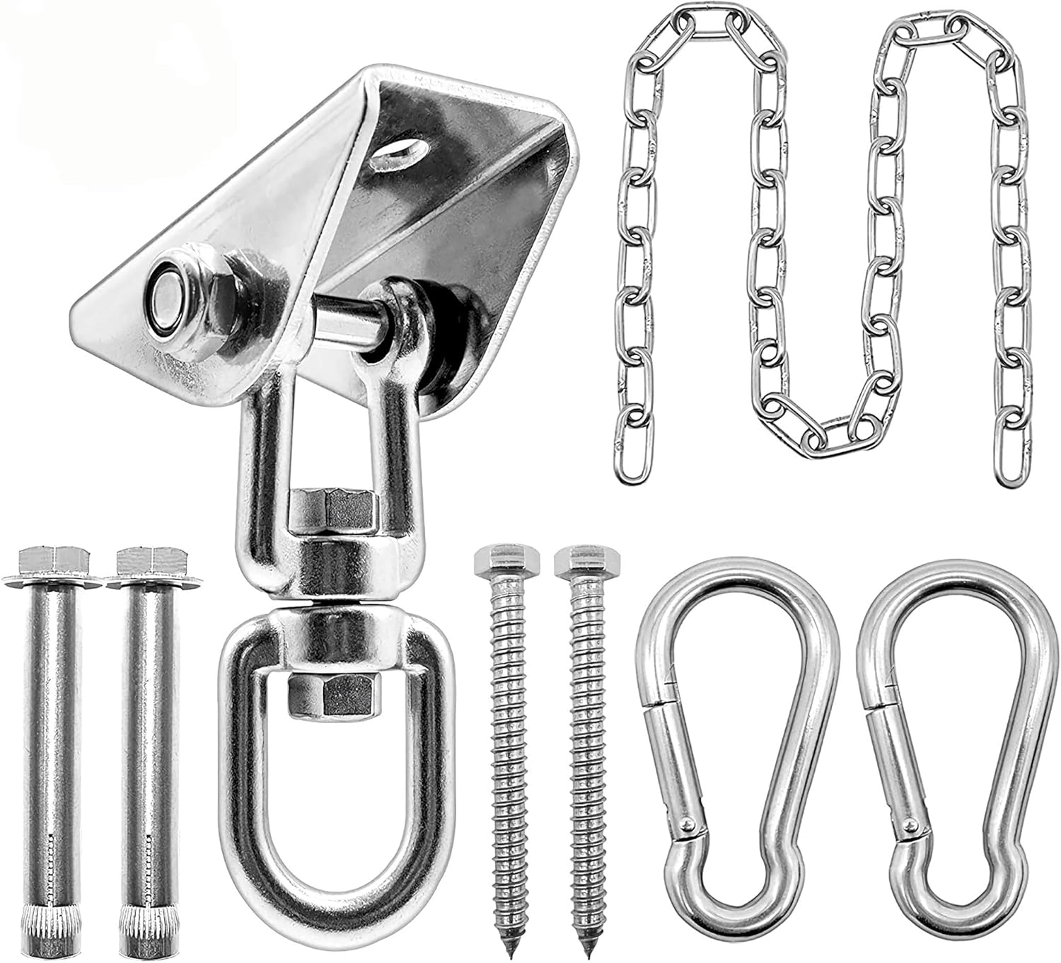360 Swivel Hammock Hanging Kit - 1000lbs Capacity - Heavy Duty Hooks - Indoor/Outdoor