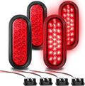 6 in Oval LED Trailer Tail Lights 4-Pack - Ultra-Bright Safety
