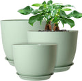 Large Modern Plant Pots 12/10/9 in - 3 Size Combo with Drainage