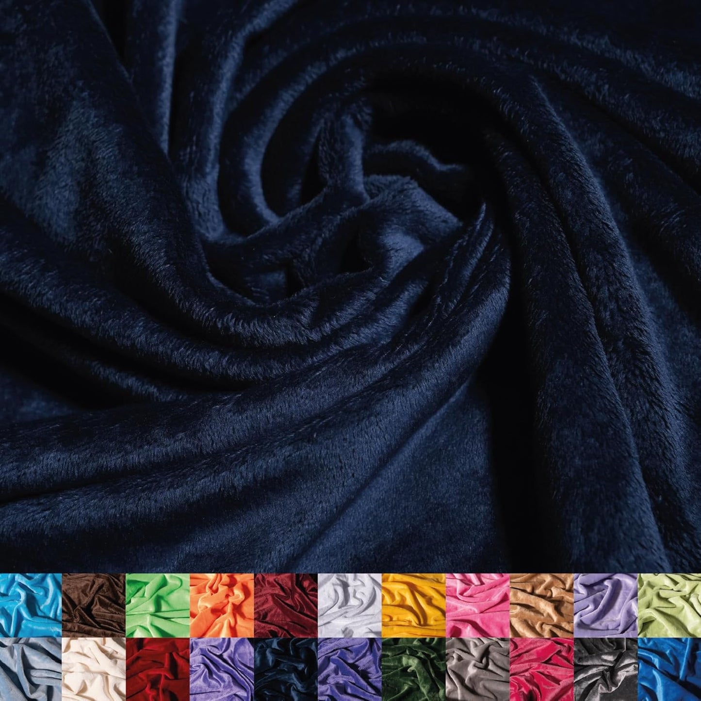 Ice Fabrics Solid Minky Fabric - Soft Navy Blue 58/60in Wide
