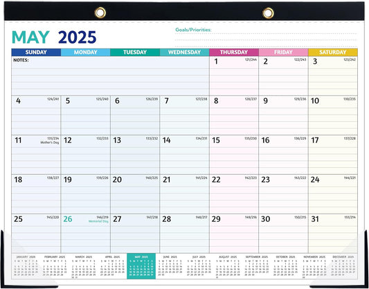 Large Desk Calendar 2025-2026, 20 Monthly Pages, To-do Lists, Desk Pad