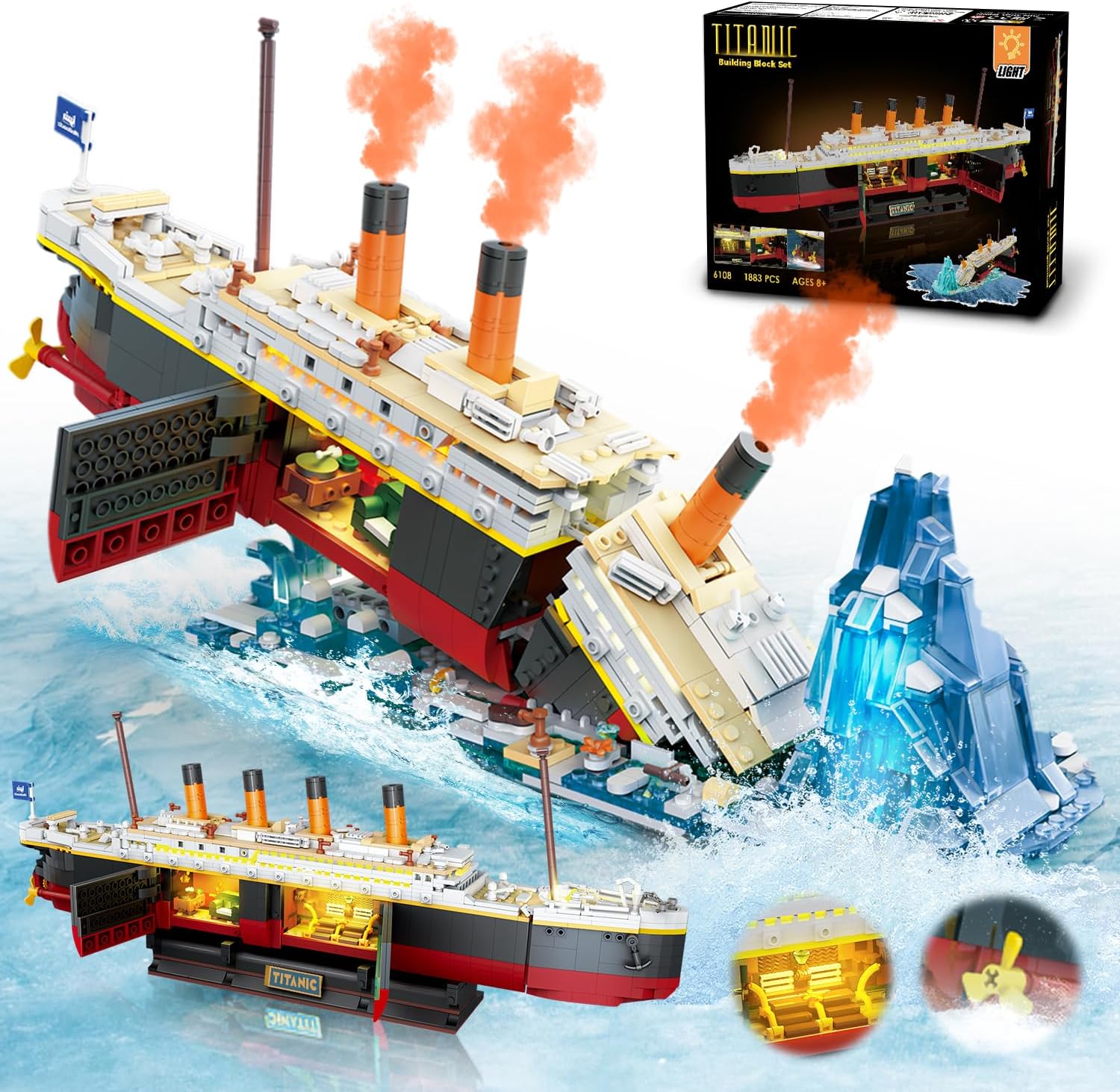 Titanic Building Set with Light - 2 in 1 Ship Model Experience