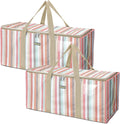 Extra Large Storage Tote 14 Gal 2-Pack - Color Stripe, Heavy-Duty