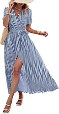 PRETTYGARDEN Floral Summer Maxi Dress - Flowy Boho Wrap