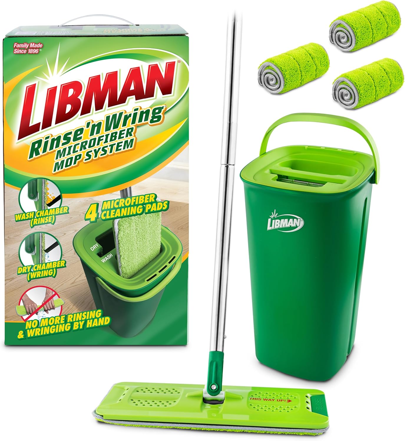 Libman Rinse 'n Wring Mop and Bucket System for Easy Cleaning