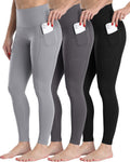 Fleece Lined Leggings Women with Deep Pockets - Warm High Waist