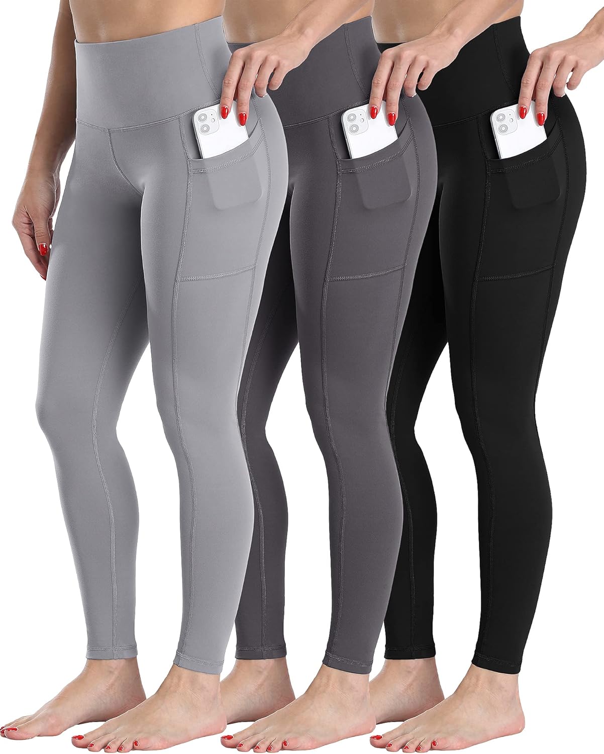 Fleece Lined Leggings for Women with Pockets - Warm Yoga Pants