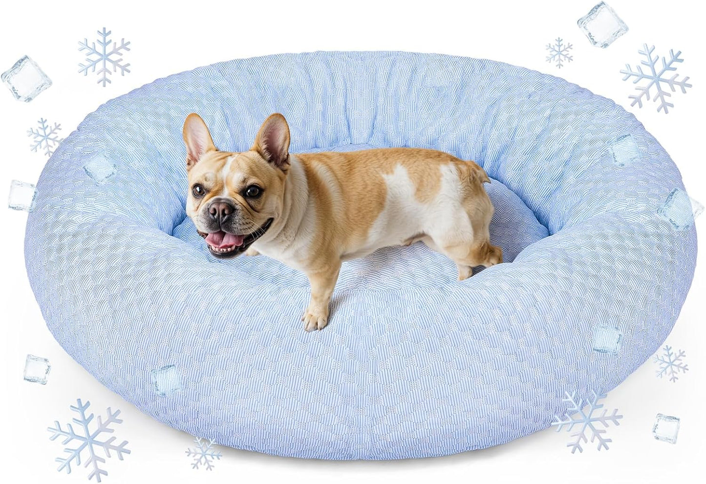 Cooling Donut Dog Bed for Small & Medium Dogs - Summer Comfort