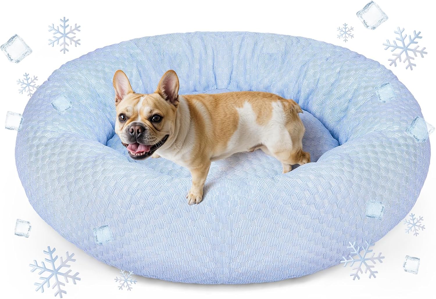 Cooling Donut Dog Bed for Small & Medium Dogs - Summer Comfort