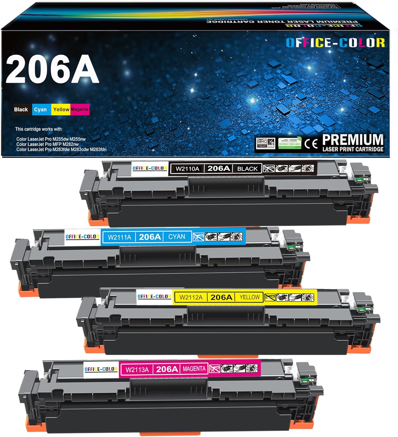 HP 206A Toner 4-Pack: OEM Chip, High-Quality Printing!