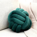 Knot Pillow Ball Round Throw Pillow Dark Green 13in - Cozy Decorative