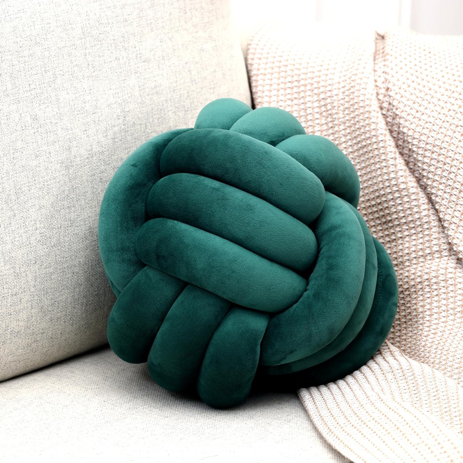 Petrella Knot Pillow Ball Round Throw Pillows for Home Decor