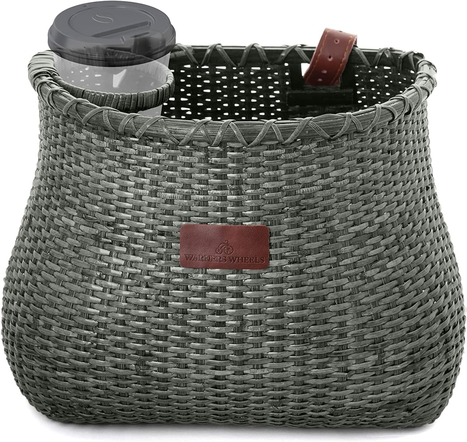 Vintage Bike Basket Front with Coffee Cup Holder for Cruisers