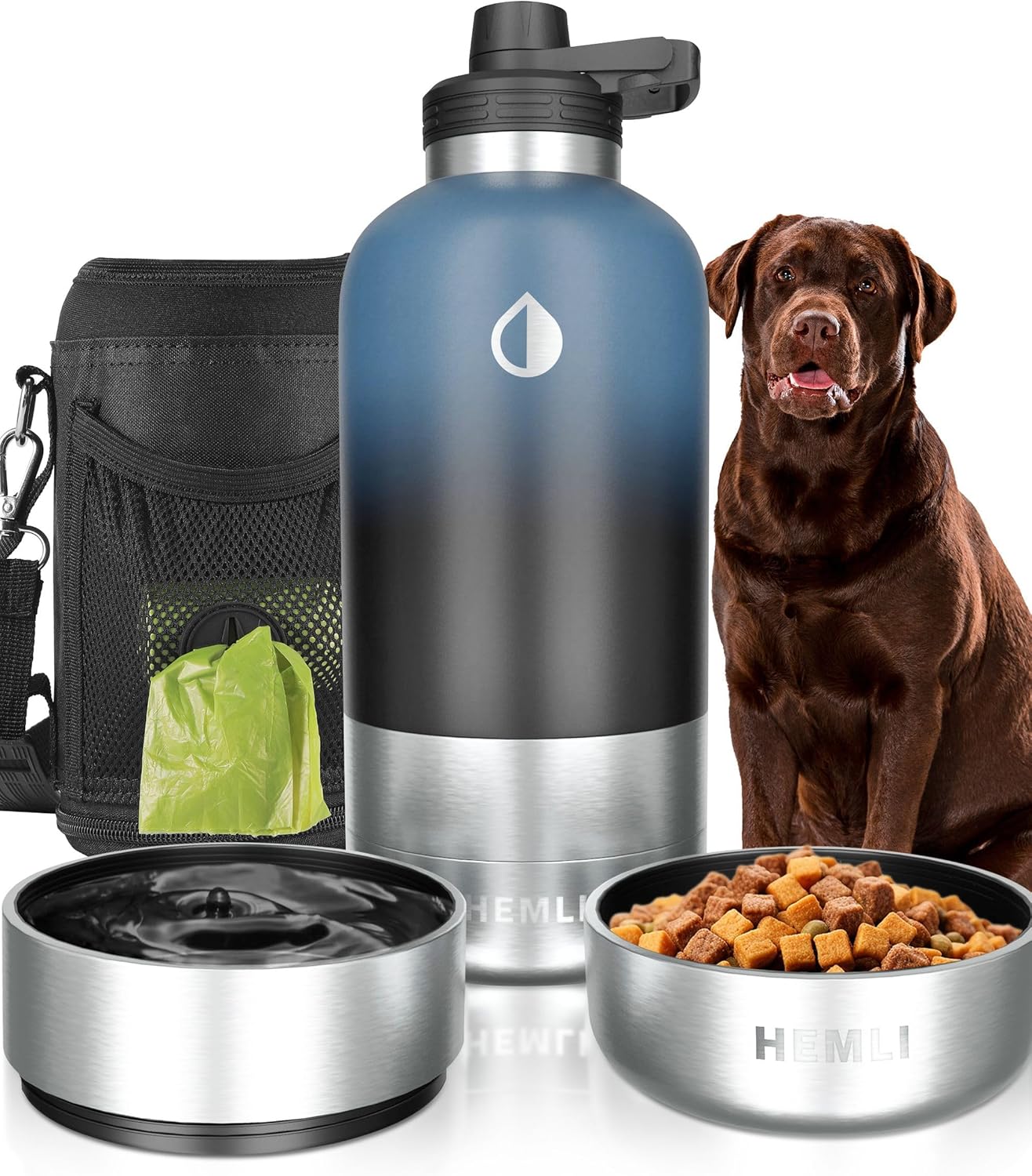 Hemli Dog Water Bottle: Insulated Travel Companion